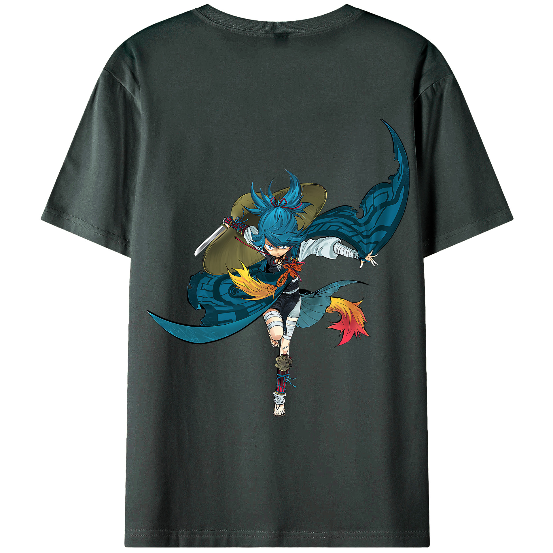 （画像用） 刀剣乱舞 Touken Ranbu 綿100％ メンズ半袖Tシャツ（バックプリント） 通気性